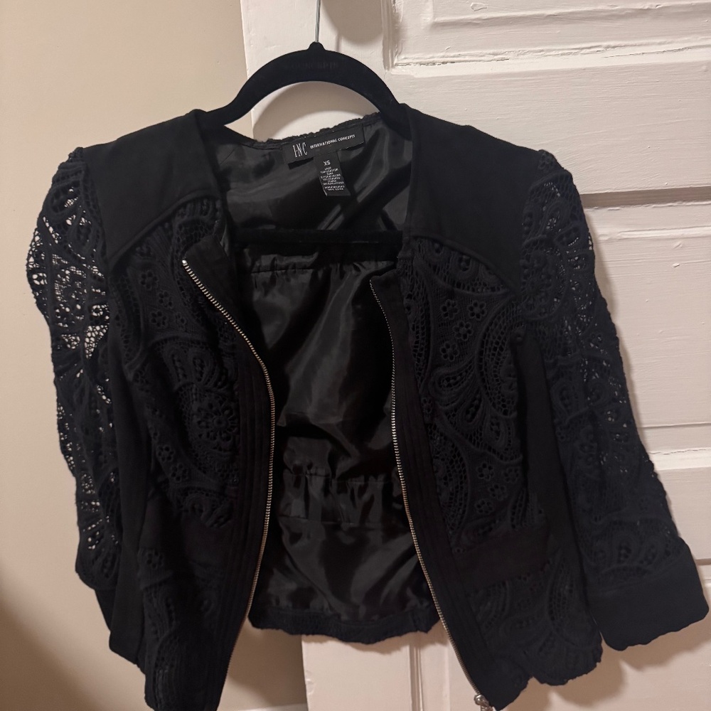 International concepts lace black jacket